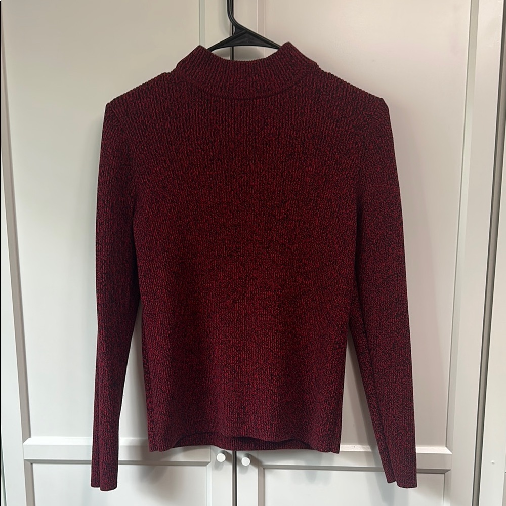 Red Knit Long Sleeve Sweater